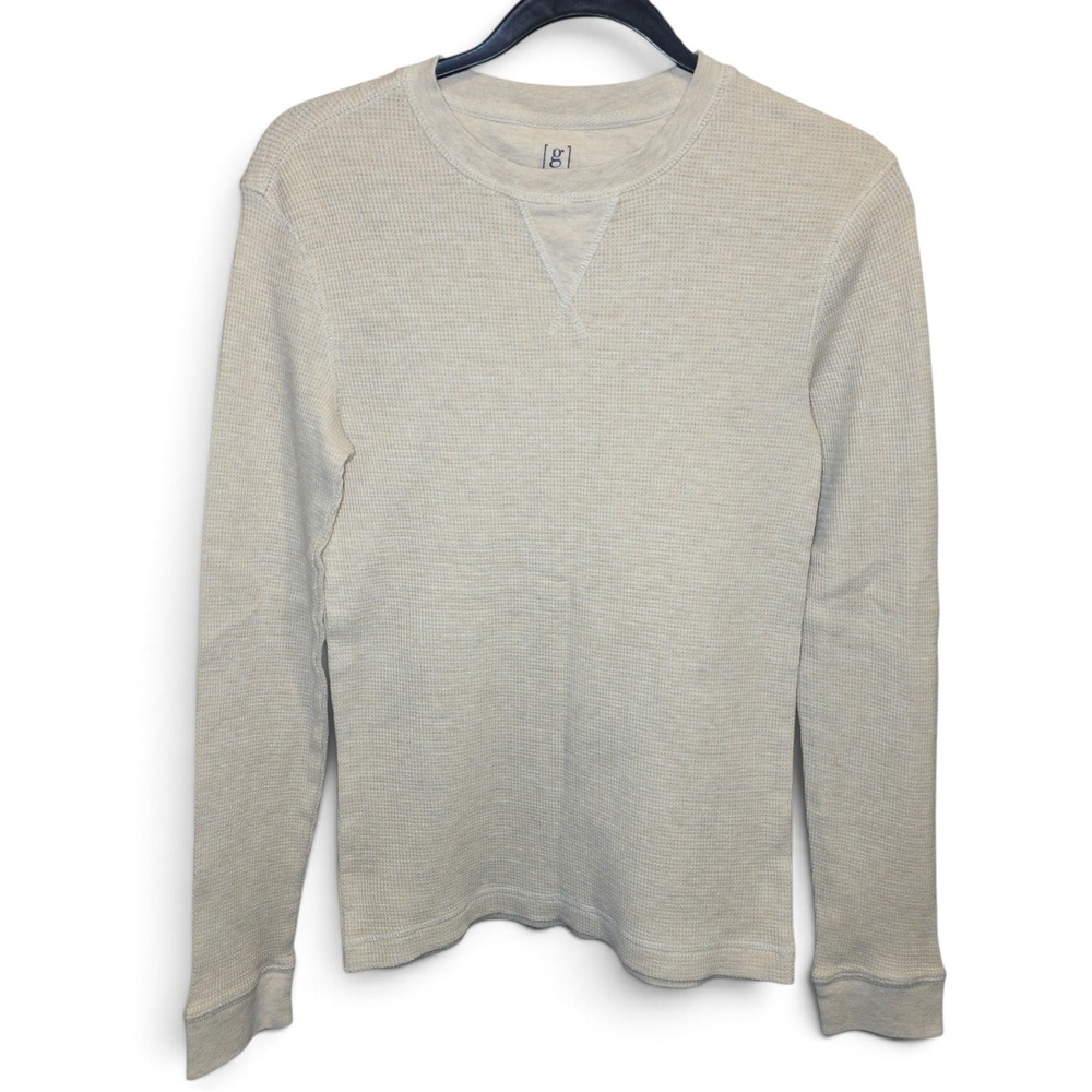 George Thermal Shirt Mens XS Beige Good Waffle Knit Long Sleeve AF0S0042